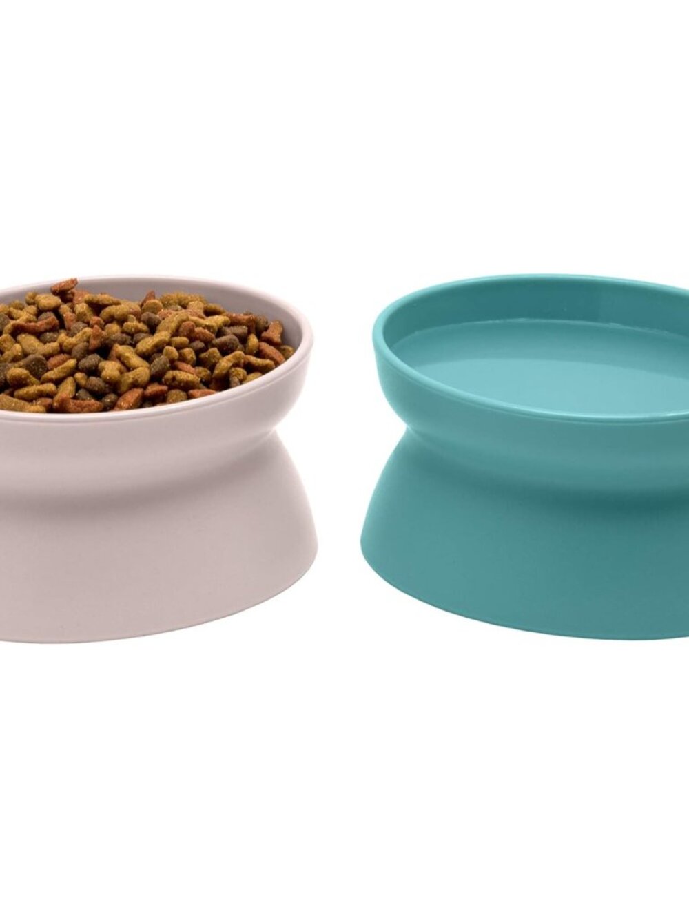 Elevated Cat Bowls Set of 2, Whisker-Friendly Raised Cat Food & Water Dishes, Mo
